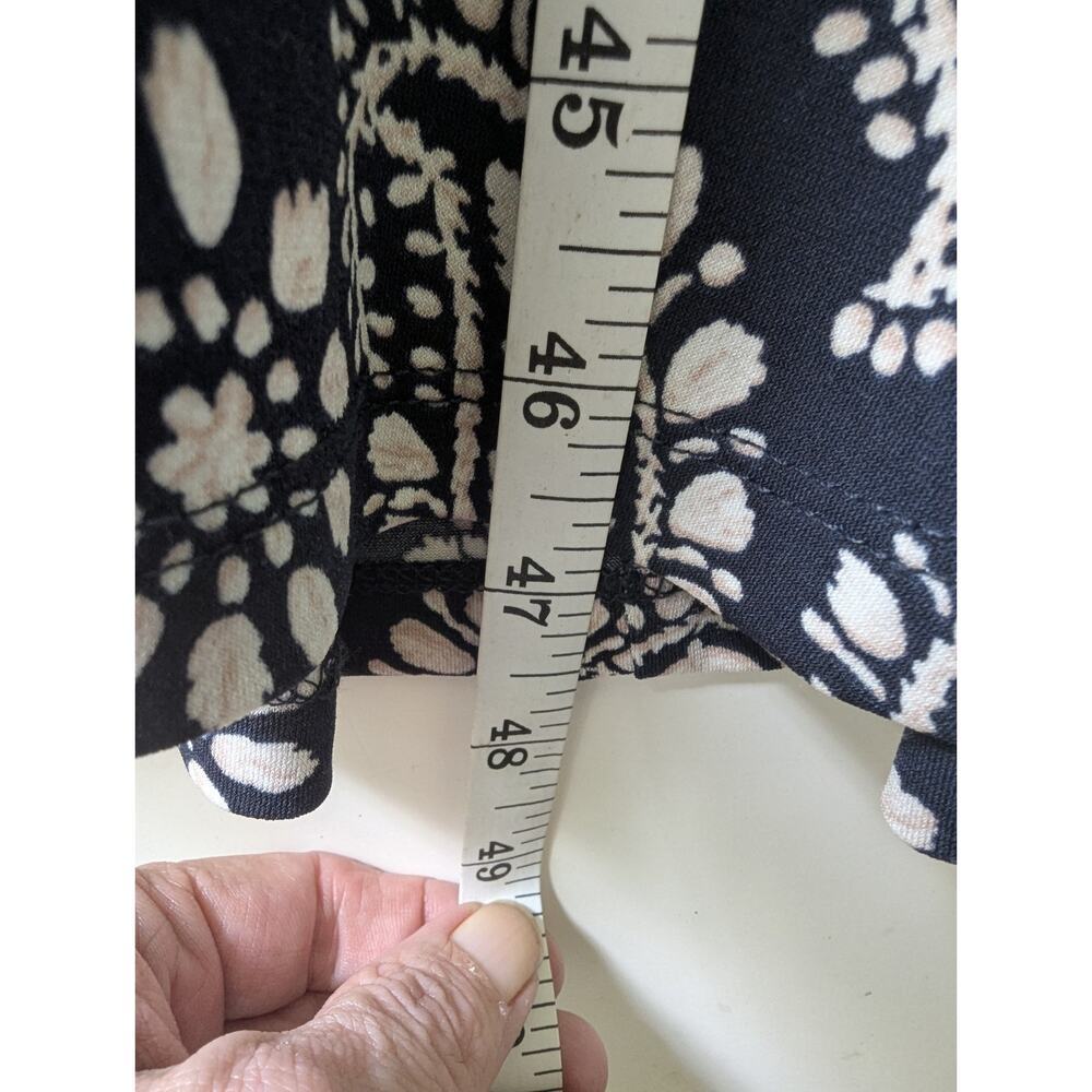 Tommy Hilfiger Paisley Midi Dress Womens 14W Navy Blue Excellent A-Line 3/4 Slee - Picture 4 of 7
